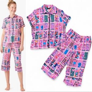 KATE SPADE pink “New York rooftop scene” print pajama set EUC